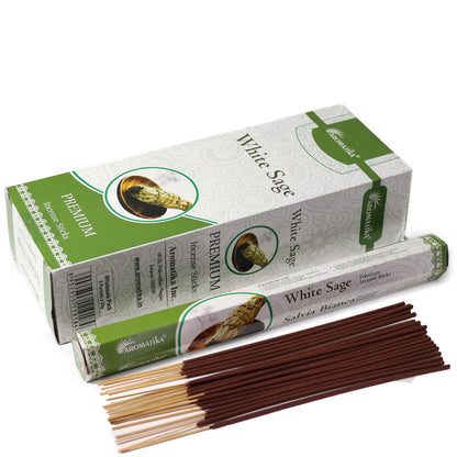 Aromatika Sechseckiges Räucherstäbchen ohne Holzkohle – Weißer Salbei