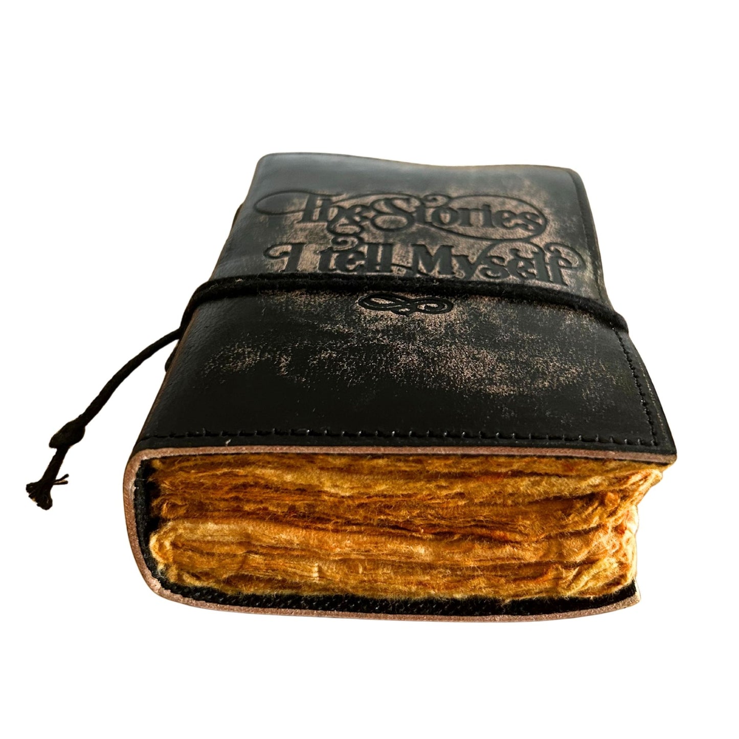 Carnets en cuir à bordure épaisse (5 x 3,5 pouces) - Les histoires que je me raconte