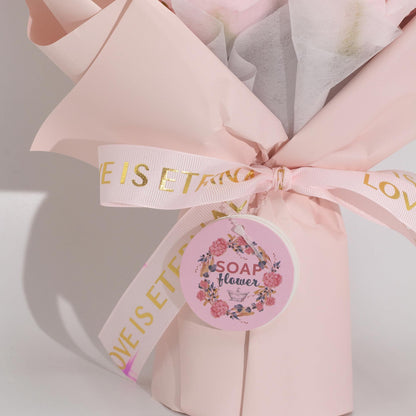 Ramo grande de rosas rosadas - El amor es eterno -  Tarjeta de regalo