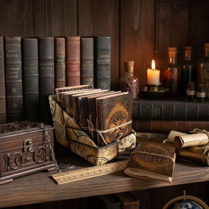 Petits carnets en cuir assortis (4 x 3 pouces) - Vitrine