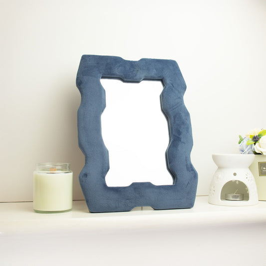 Espejo suave y ondulado – Marco grueso – Azul real (30.5x22.5x2.3cm)