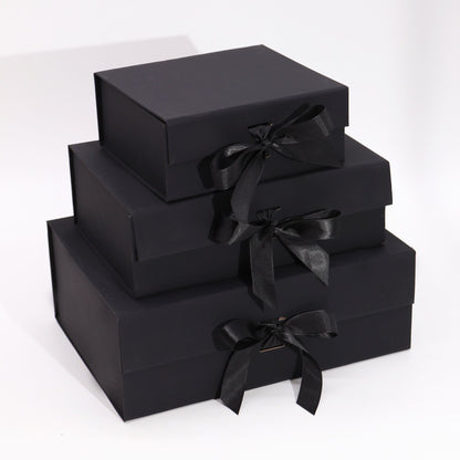 Caja de regalo plegable con Lazo 28.2x20.2x9.2 cm - Negra