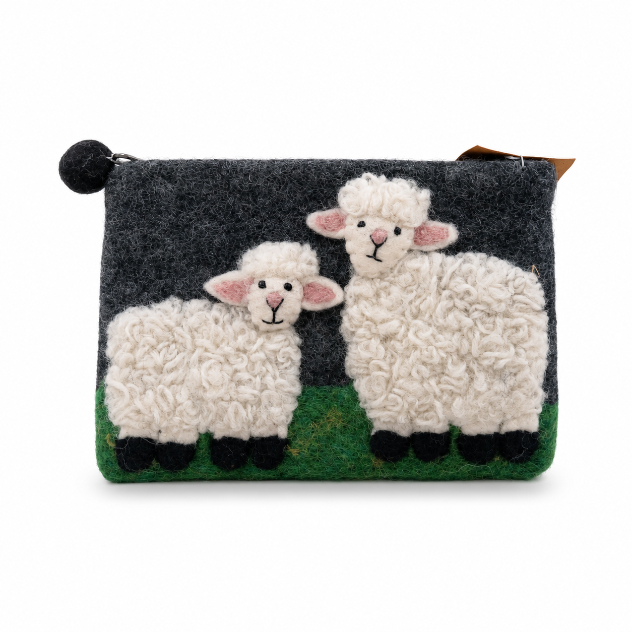 Bolsa de fieltro de oveja, estilo campo, con cremallera (3 surtidos)