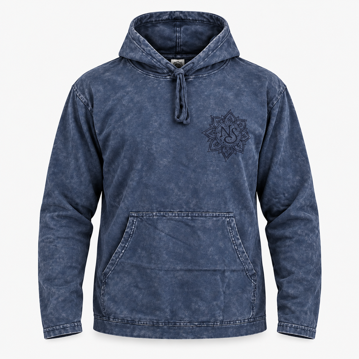 Camisa con capucha grande lavada a la piedra con bolsillo canguro - Lavanda polvorienta