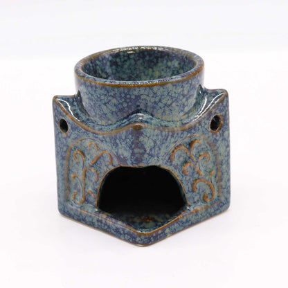 Quadratischer Buddha-Brenner - Puderblau