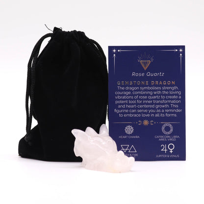 Kleiner Drachenkopf Edelstein - Rosenquarz 45x30x28mm