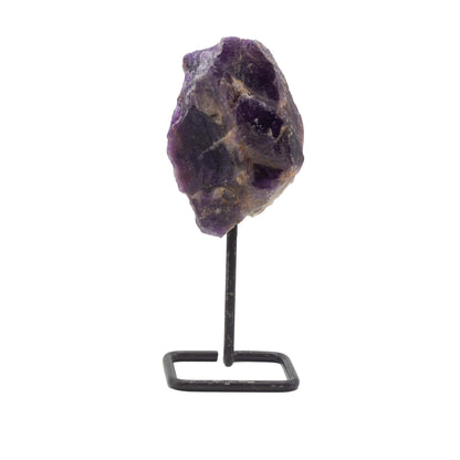 Muestra mineral en soporte metálico - amatista