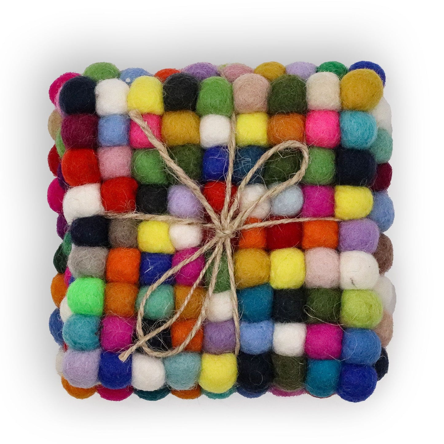 Dessous de verre carrés en feutre de 10 cm, multicolores gris (lot de 4)