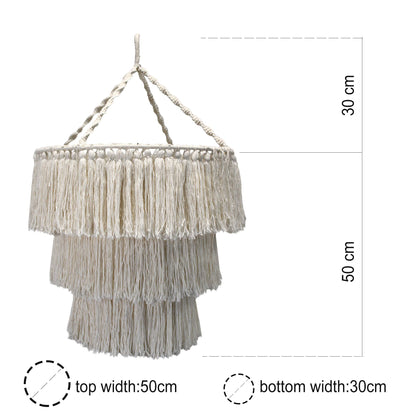 Lustre en macramé doux - Naturel