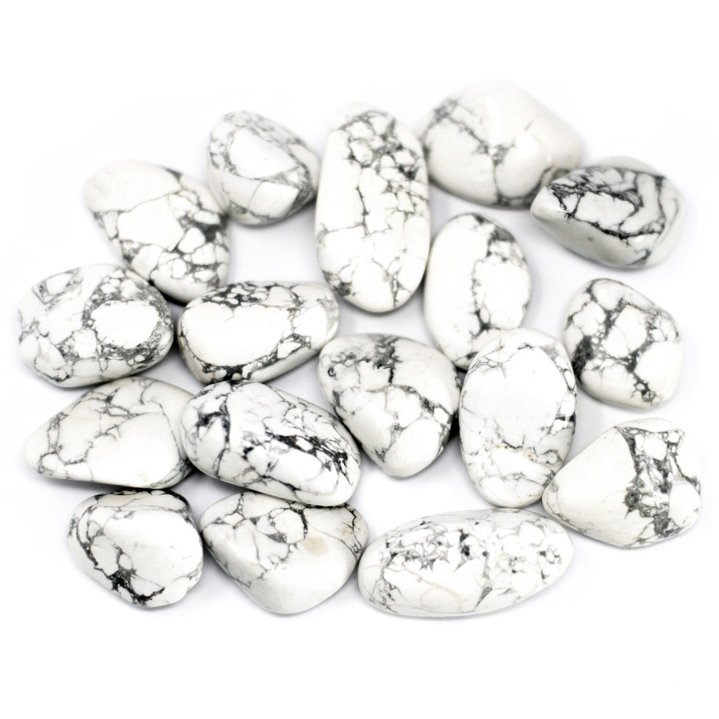 20 x Piedra preciosa africana  / Howlite Blanco