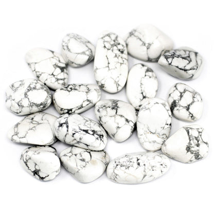 20 x Piedra preciosa africana  / Howlite Blanco