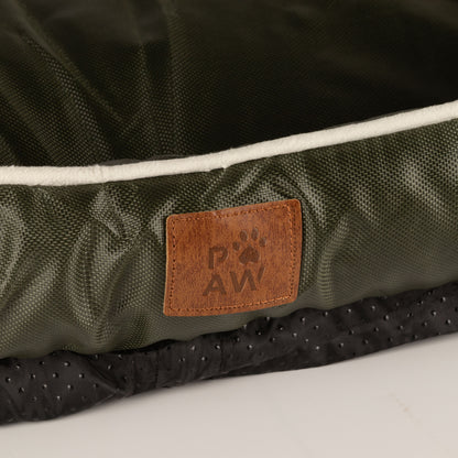 Cama PAW – Pequeña, verde caqui – 60 × 50 × 15 cm