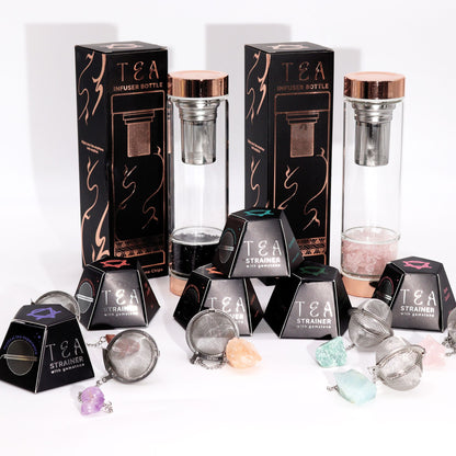Colador de té de piedras preciosas de cristal crudo - Aventurina verde