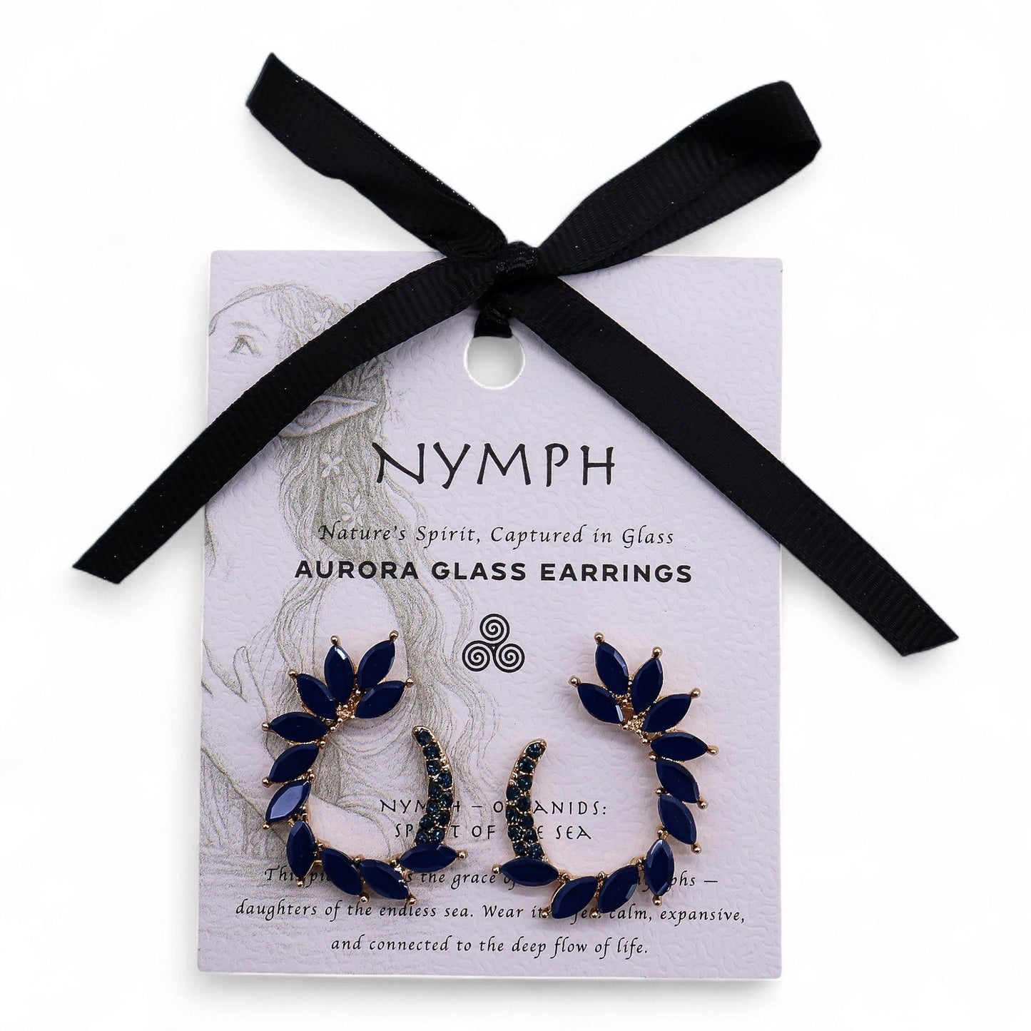 Azul Real - Vidrio Vintage - Aro - Pendientes