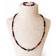 Collar con colgante Om nepalí de ónix y coralita - (50 cm) y pulsera - (17 cm) juego