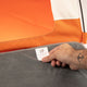 Cama PAW – Tienda beige y naranja – 58 × 58 × 48 cm