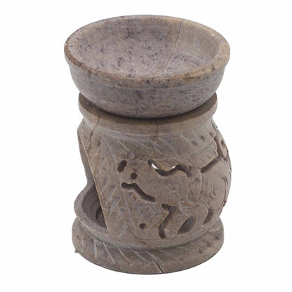 Kleiner Speckstein-Ölbrenner 8 cm - Elefant