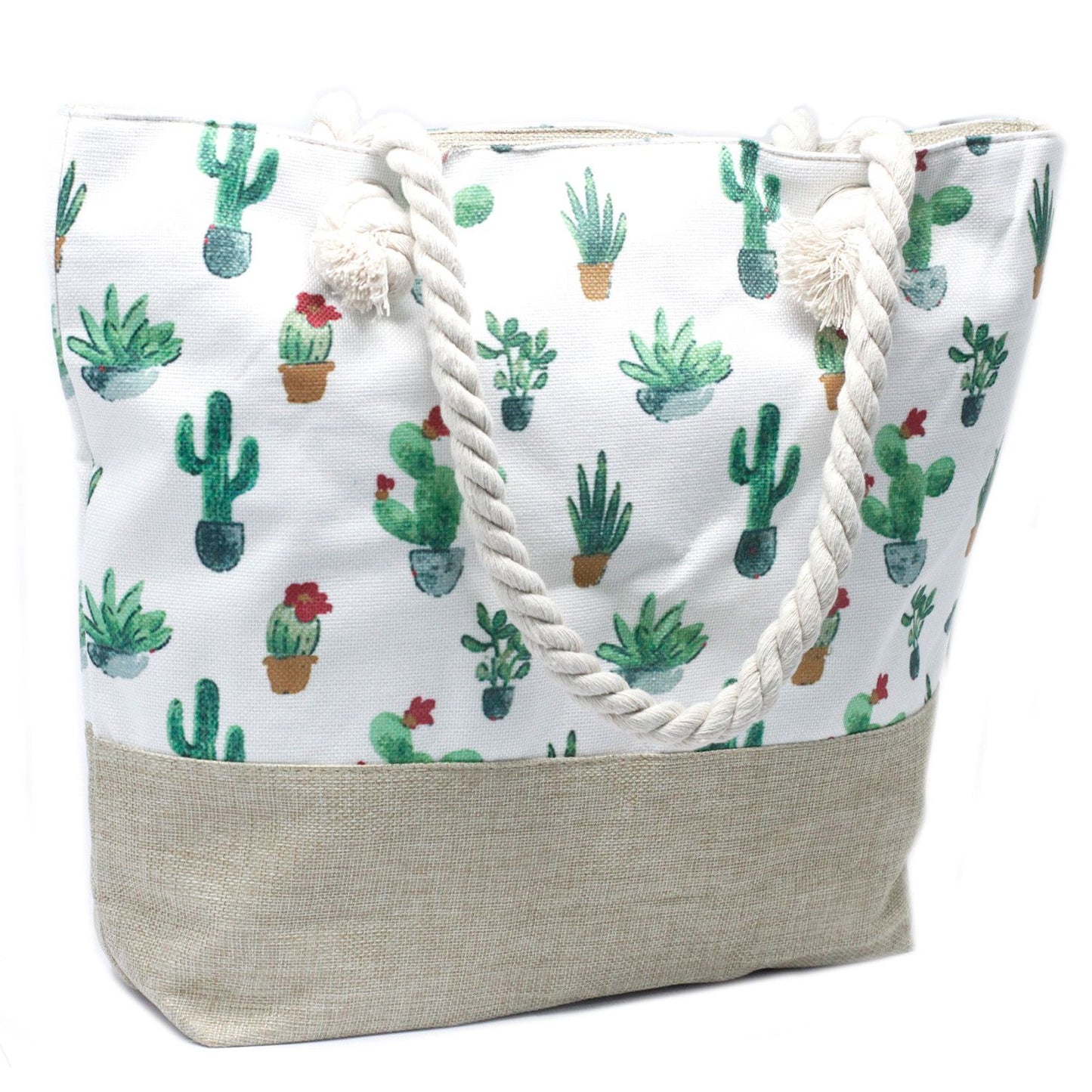 Sac cabas avec anse en corde - Mini Cactus