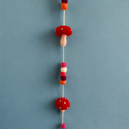 Colgante de Pared de Fieltro - Hongos de Sombrero Rojo