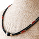 Collar nepalí extrafino de dos líneas - Colgante negro y coral