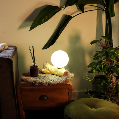 Lampe de table avec abat-jour sphérique - Ivoire
