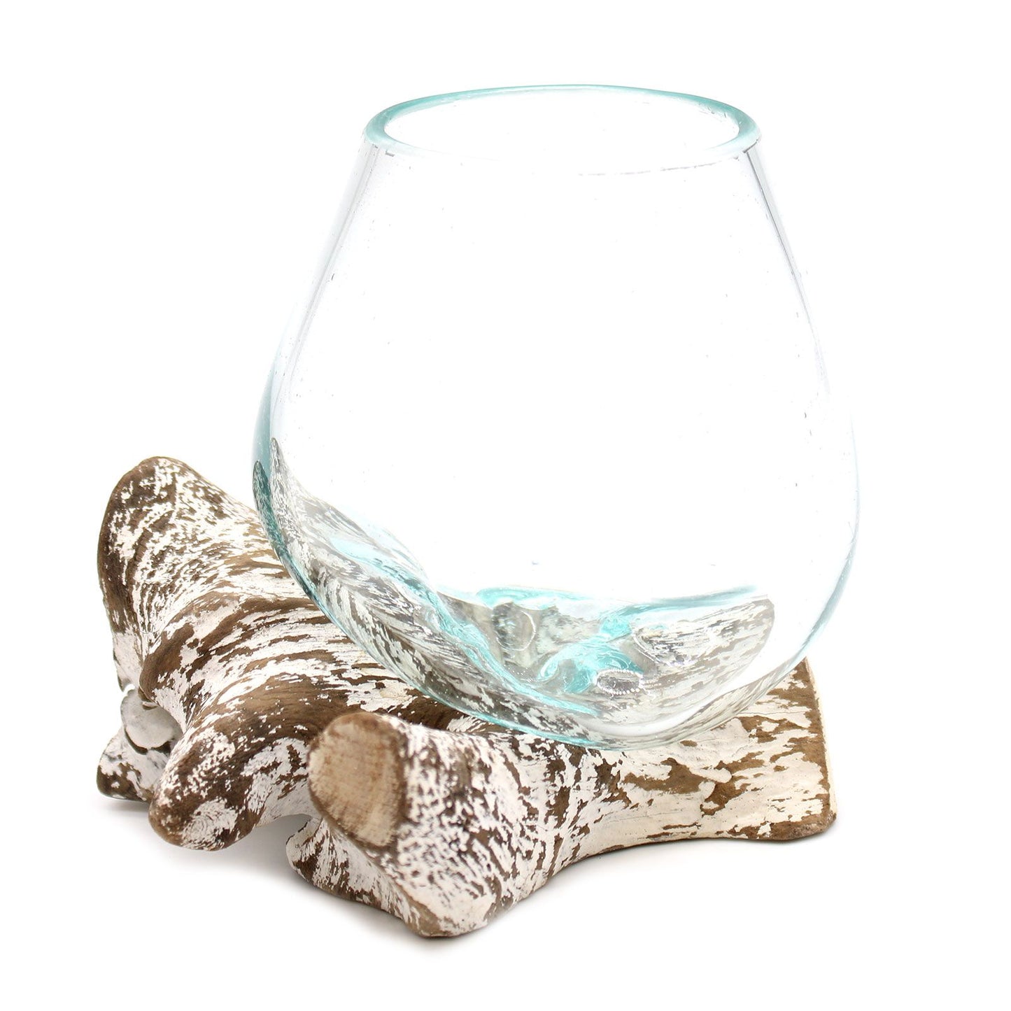 Geschmolzenes Glas auf gebleichtem Holz - Kleine Schale