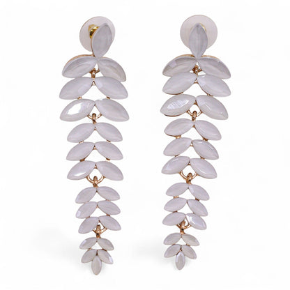 Boucles d'oreilles longues en verre vintage et perle