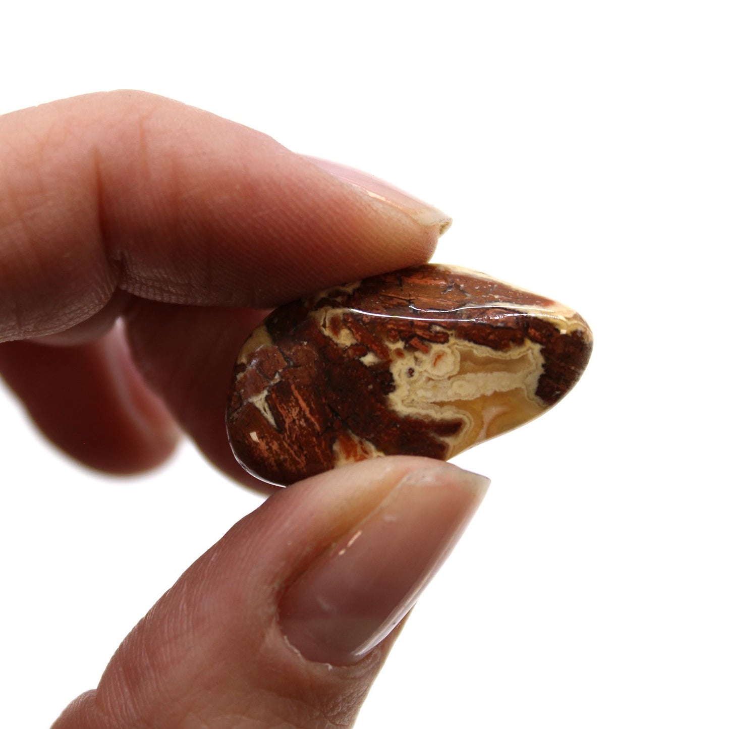 24 x kleine afrikanische Steine ​​- Heller Jaspis - Brekzien