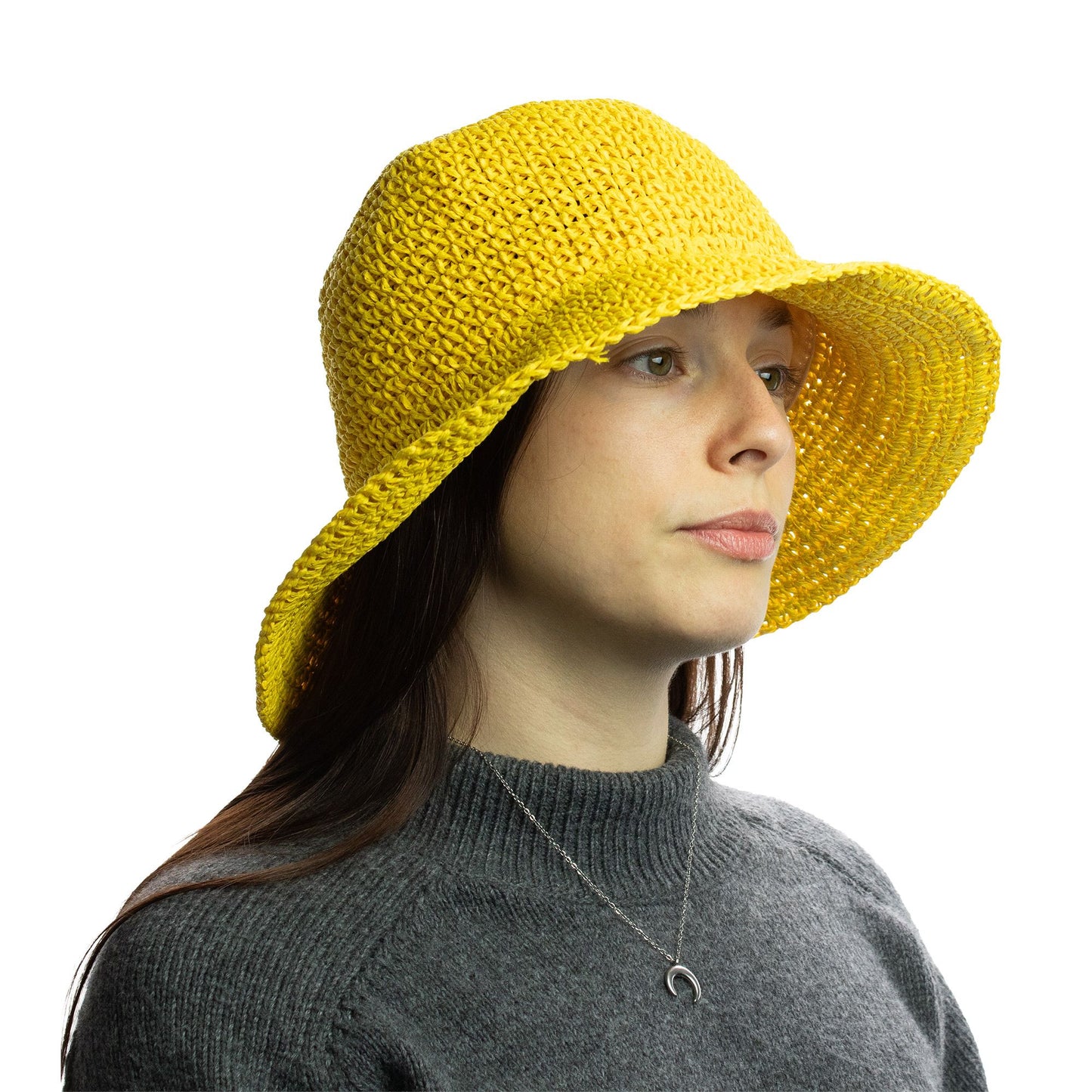 Nomad Sari Chapeau de soleil en paille à larges bords - Jaune