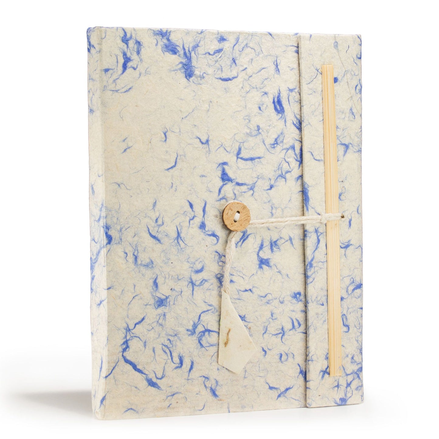Grand carnet Lokta - Coton mélangé bleu - avec marque-page