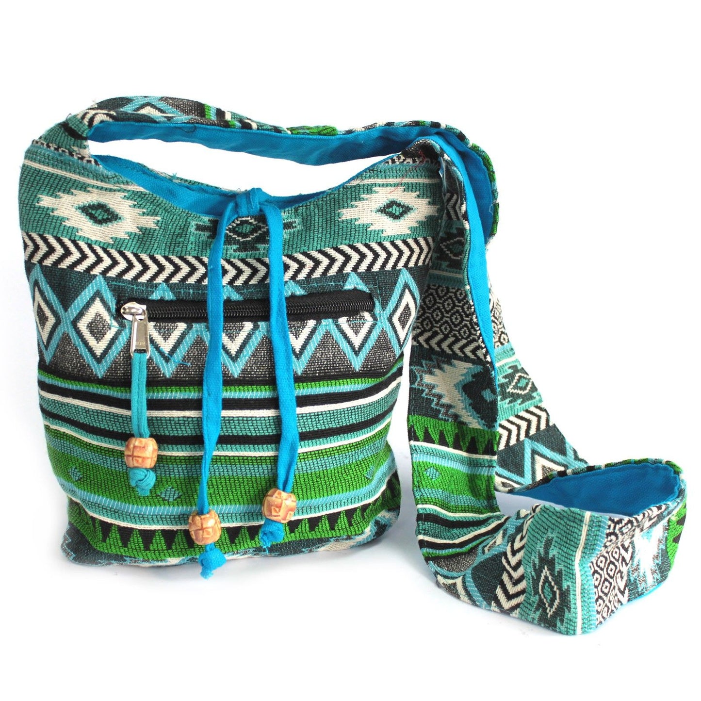 Mochila Pequeña Jacquard Verde Azulado