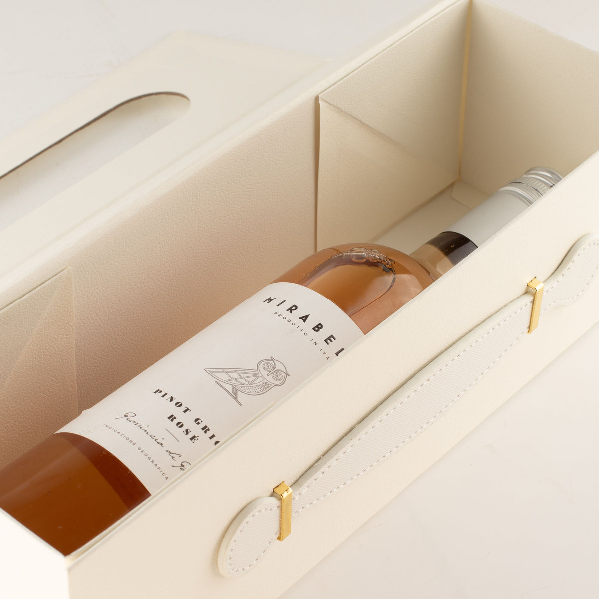 Caja de regalo plana - Forma de caja de vino (33.5x10x10.5 cm) - Blanco