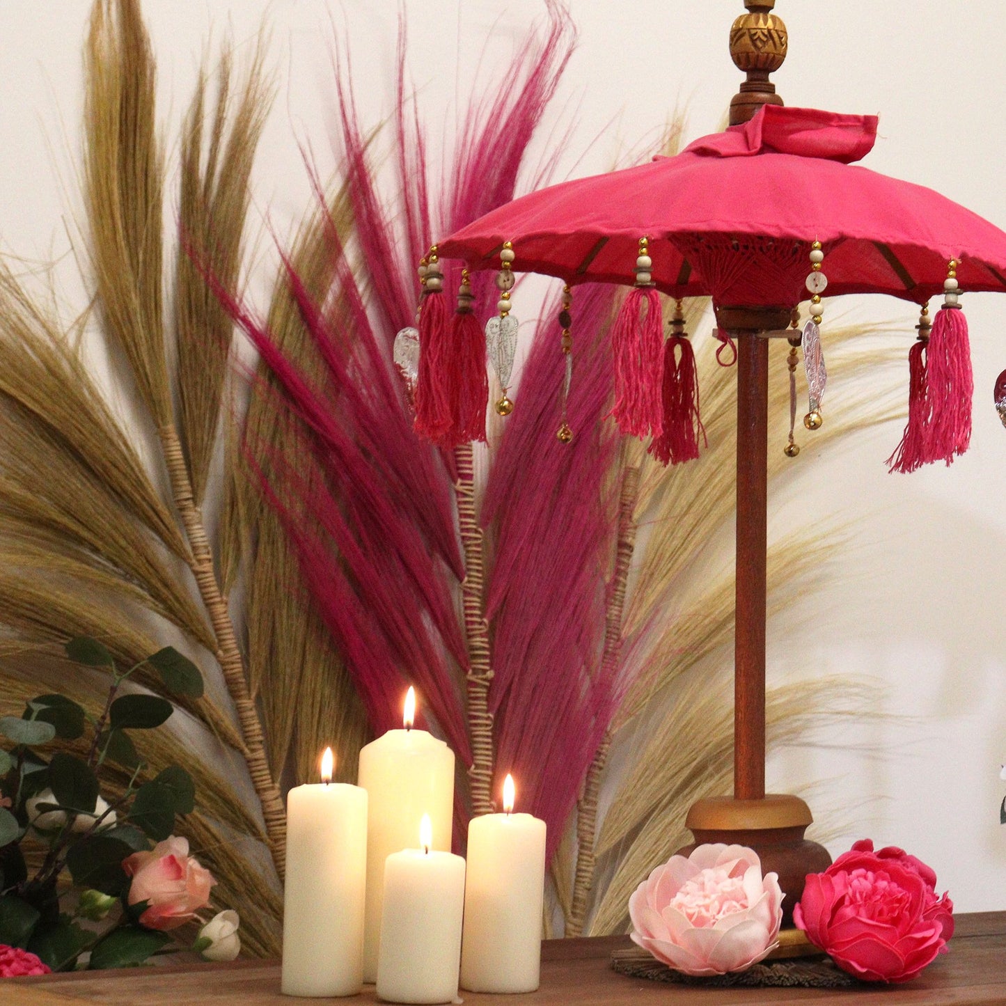 Sombrilla Bali Home Decor - Algodón - Rosa - 40cm