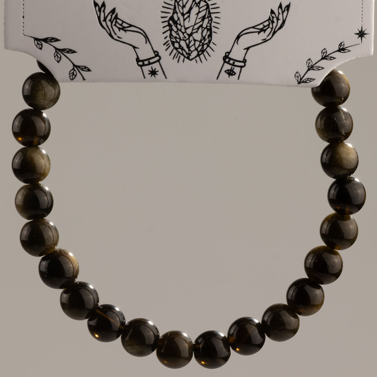 Pulsera de Poder Pequeña (17 cm x 6 mm) - Obsidiana Dorada