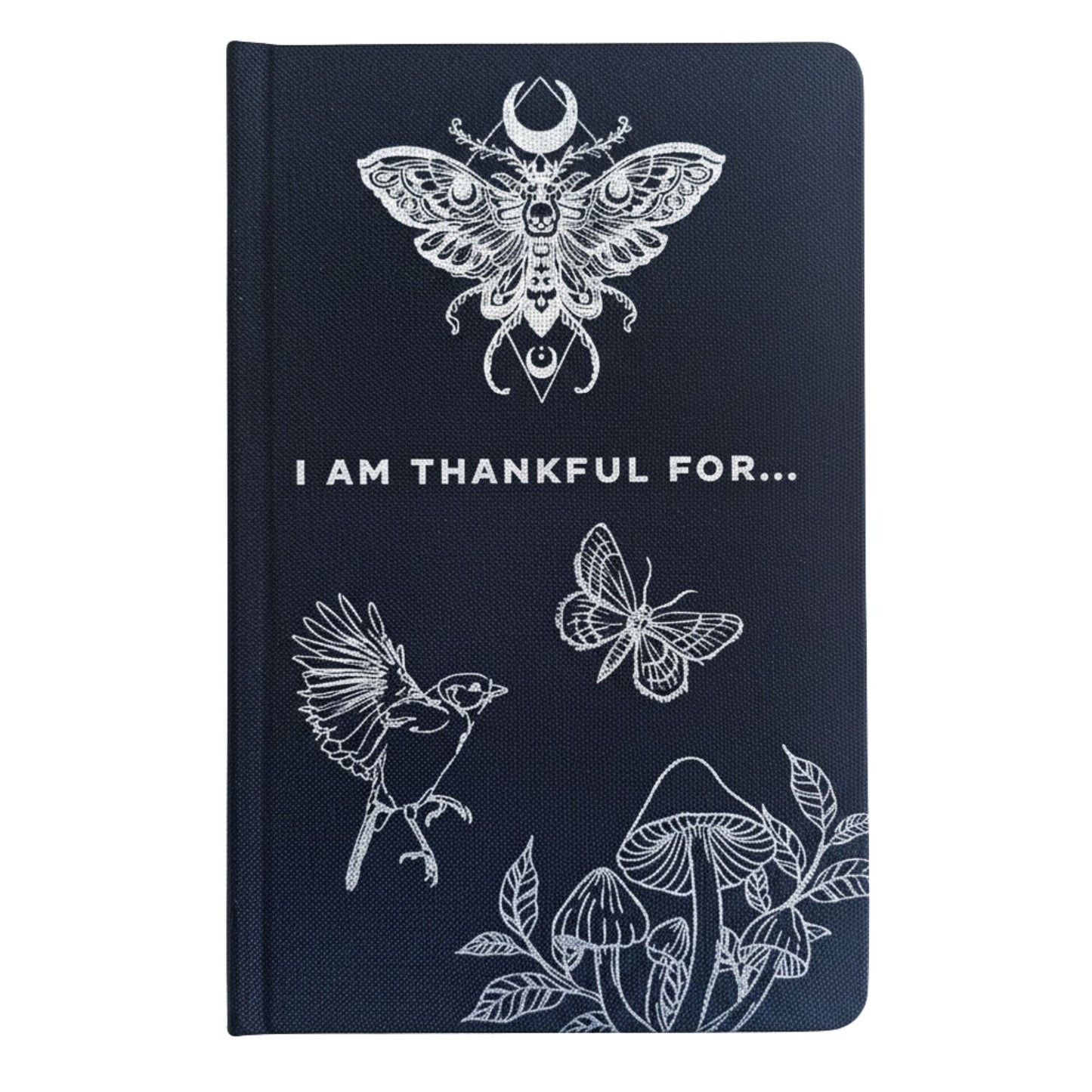 Journal de gratitude noir à couverture argentée - 120 pages - Je suis reconnaissant(e) pour