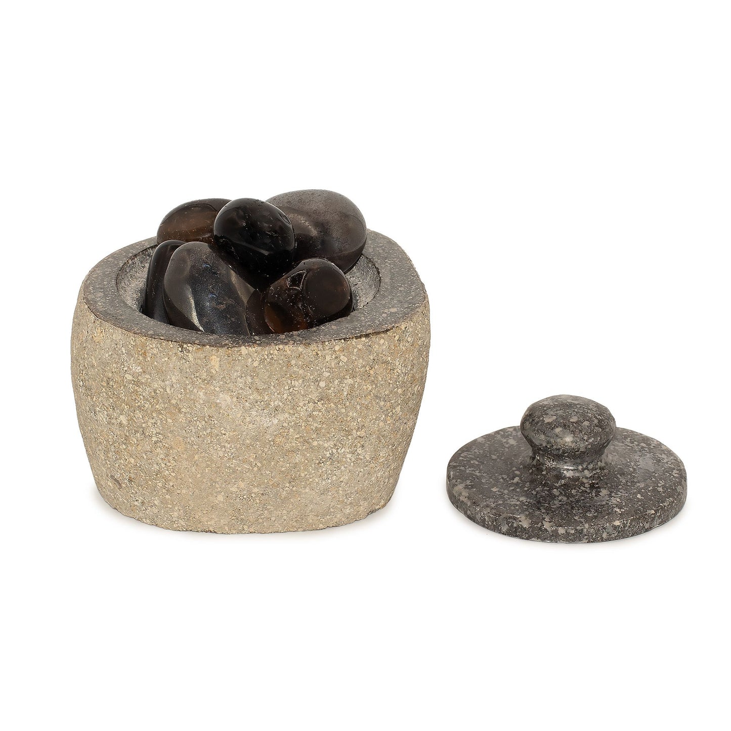 Jardinière en pierre de rivière naturelle pour enracinement - Petite (environ 9x7cm)