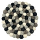 Set de table rond en boules de feutre - 20 cm, gris multicolore