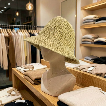 Sombrero de paja tipo floppy para el sol - beige natural