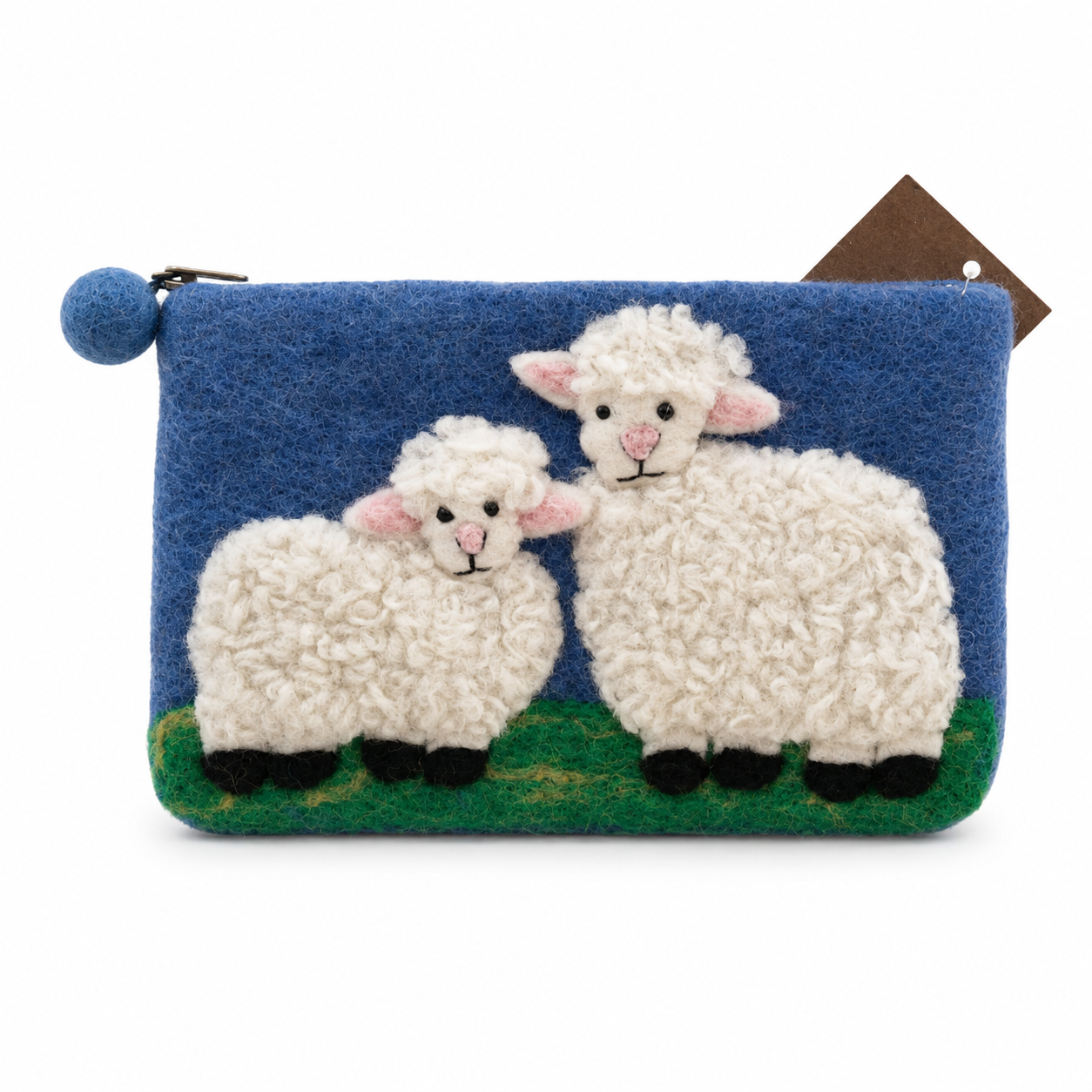 Bolsa de fieltro de oveja, estilo campo, con cremallera (3 surtidos)