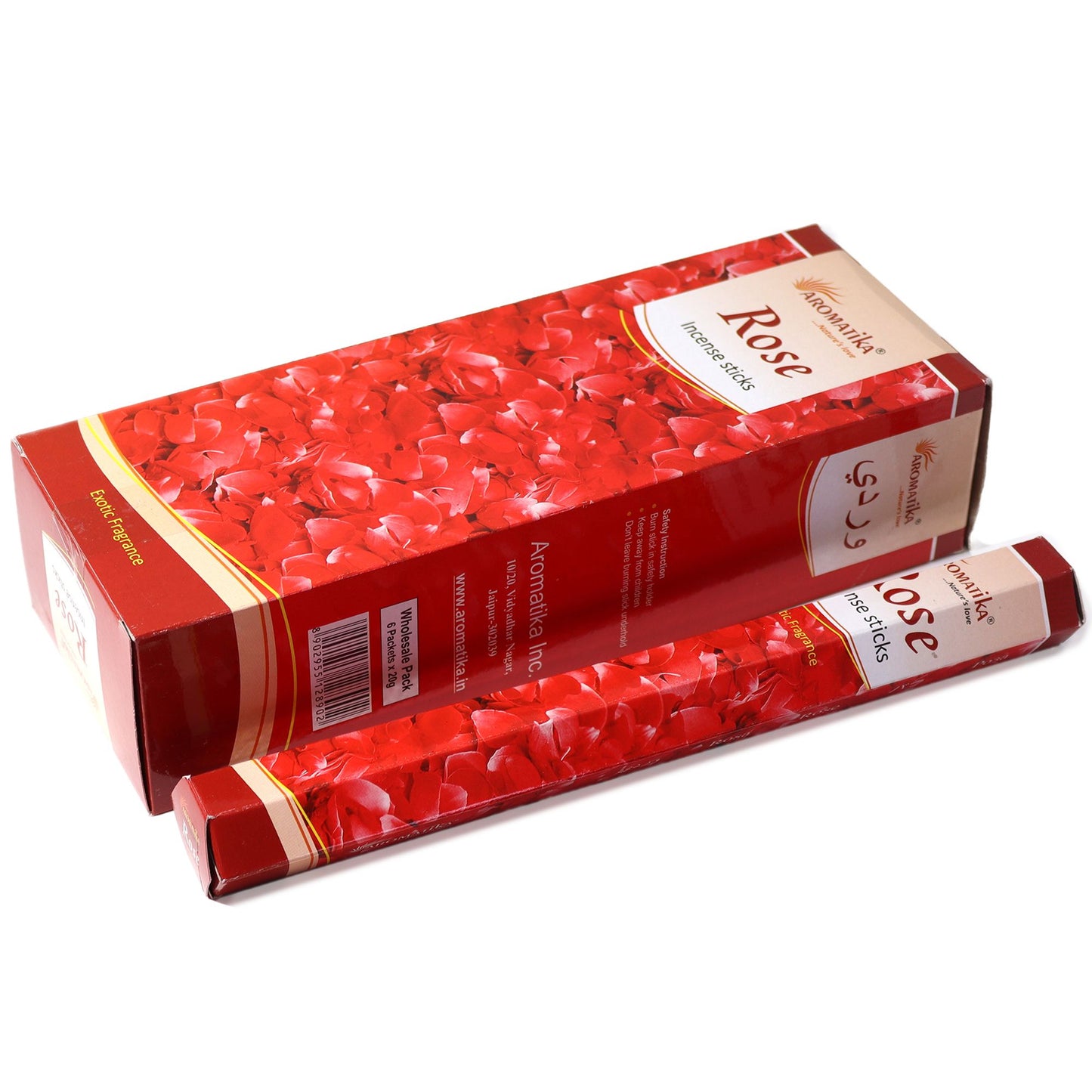 Aromatika Sechseckiges Räucherstäbchen ohne Holzkohle – Rose