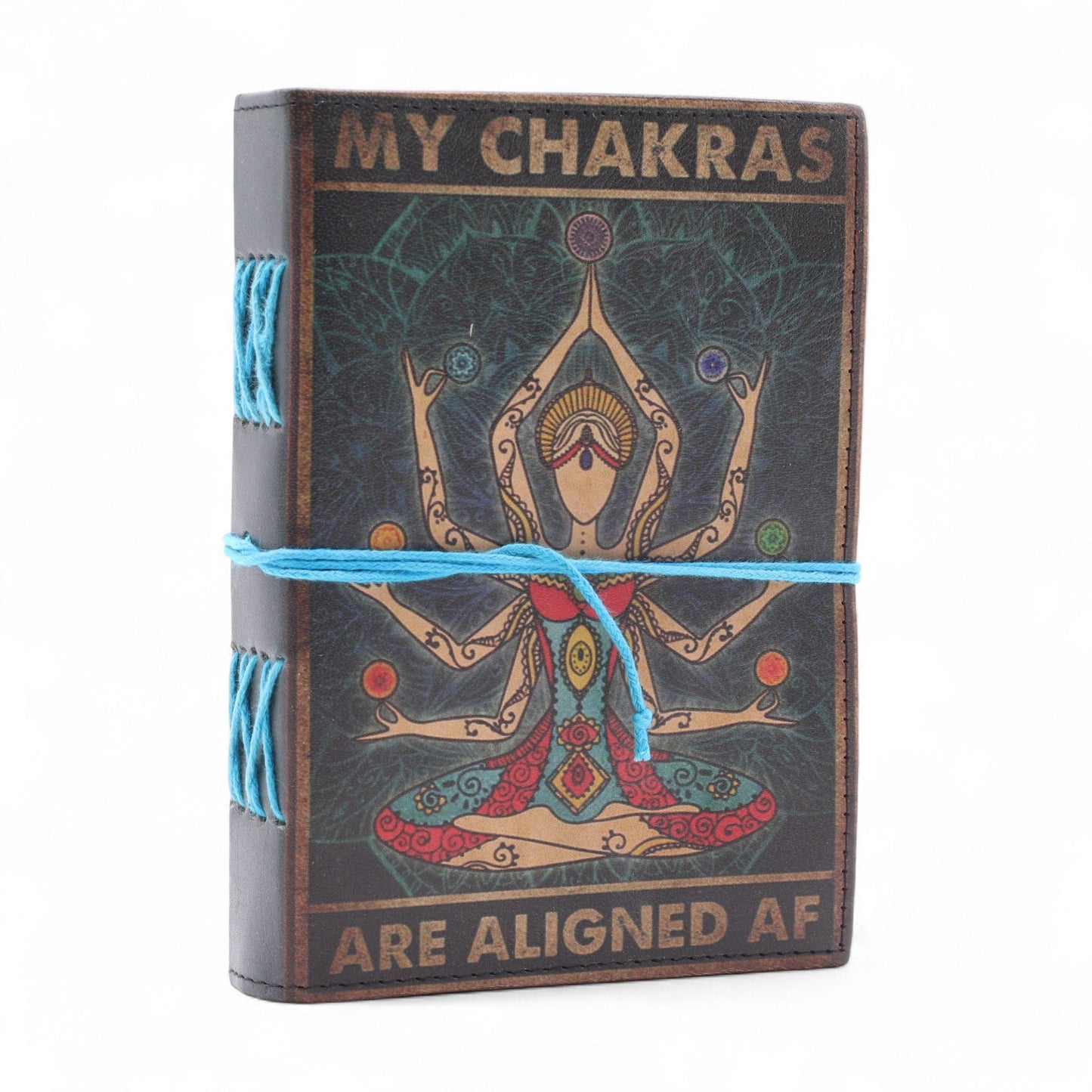 Carnets reliés en cuir (7 x 5 pouces) - Mes chakras sont alignés - 200 pages, papier ordinaire