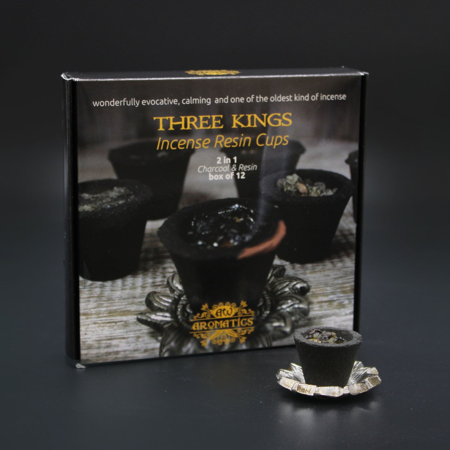Caja de 12 Copas de Resina - Tres Reyes