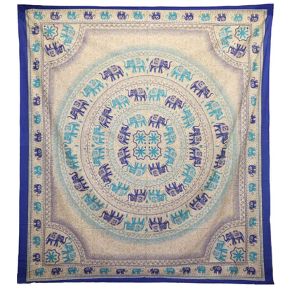 Tapiz / Colgante - Mandala Elefante - Azules