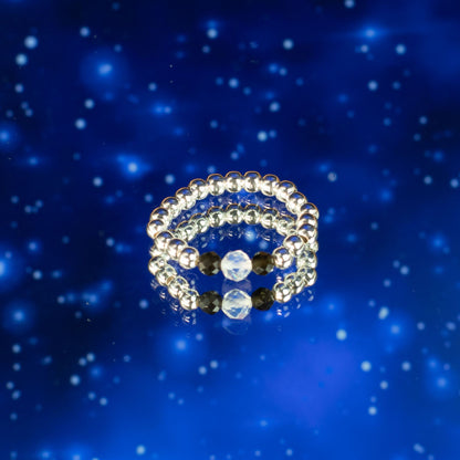 Ring-Set mit Nymphengeist-Edelstein – Nordlichter
