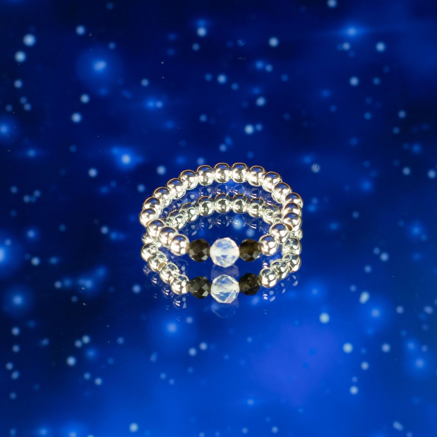 Ring-Set mit Nymphengeist-Edelstein – Nordlichter