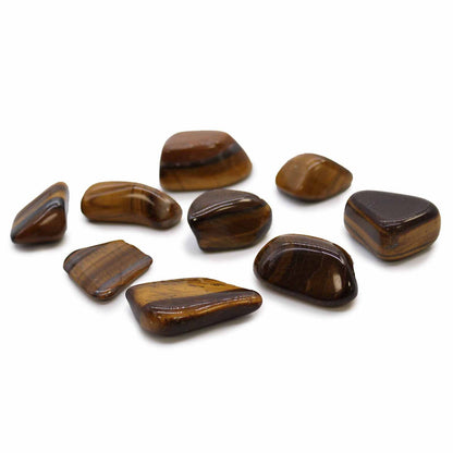 24 x L Trommelsteine ​​- Tigerauge (Gold)