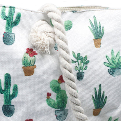 Bolso Shopper Asa Cuerda Mini Cactus