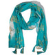 Foulard d'été Nomad Sari – Imprimé Tortues – Turquoise (180 × 50 cm)
