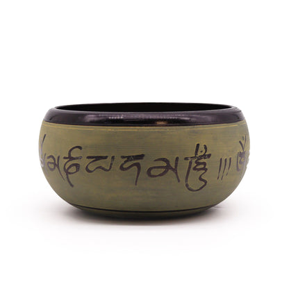 Tibetische Klangschale Earth Powder – Mantra Fünf Buddha – 16 cm