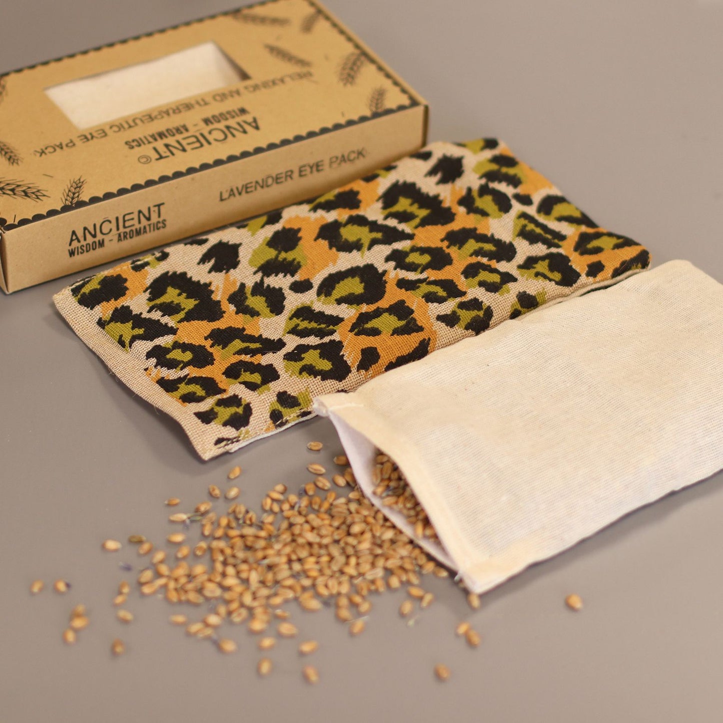 Almohada para los ojos de algodón natural lavanda y juco en caja de regalo - Leonardo Nocturno